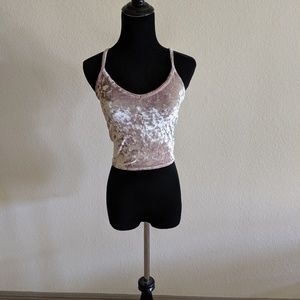 Gold velvet crop top